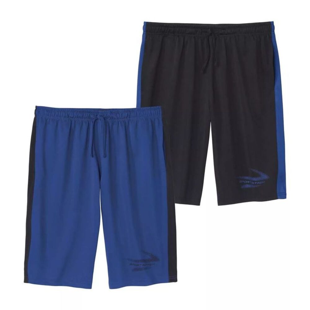 Atlas For Men Mens Jersey Shorts (Pack of 2) / Black/Blue